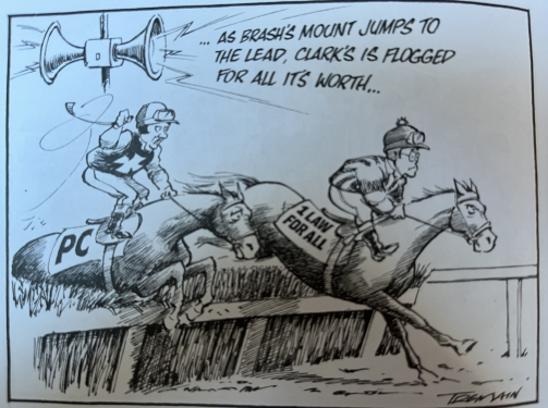 Don Brash cartoon Helen chasing