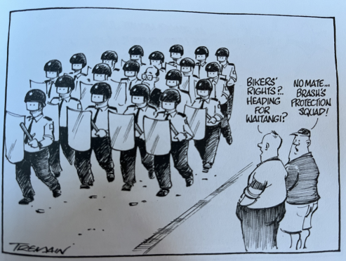 Don Brash cartoon protection squad