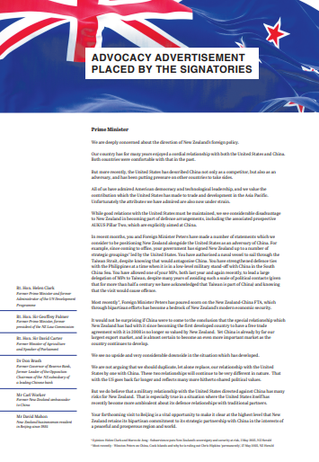 Don Brash et al open letter to PM